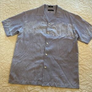 Geoffrey Beene Silk Hawaiian Blue shirt Men’s size Large